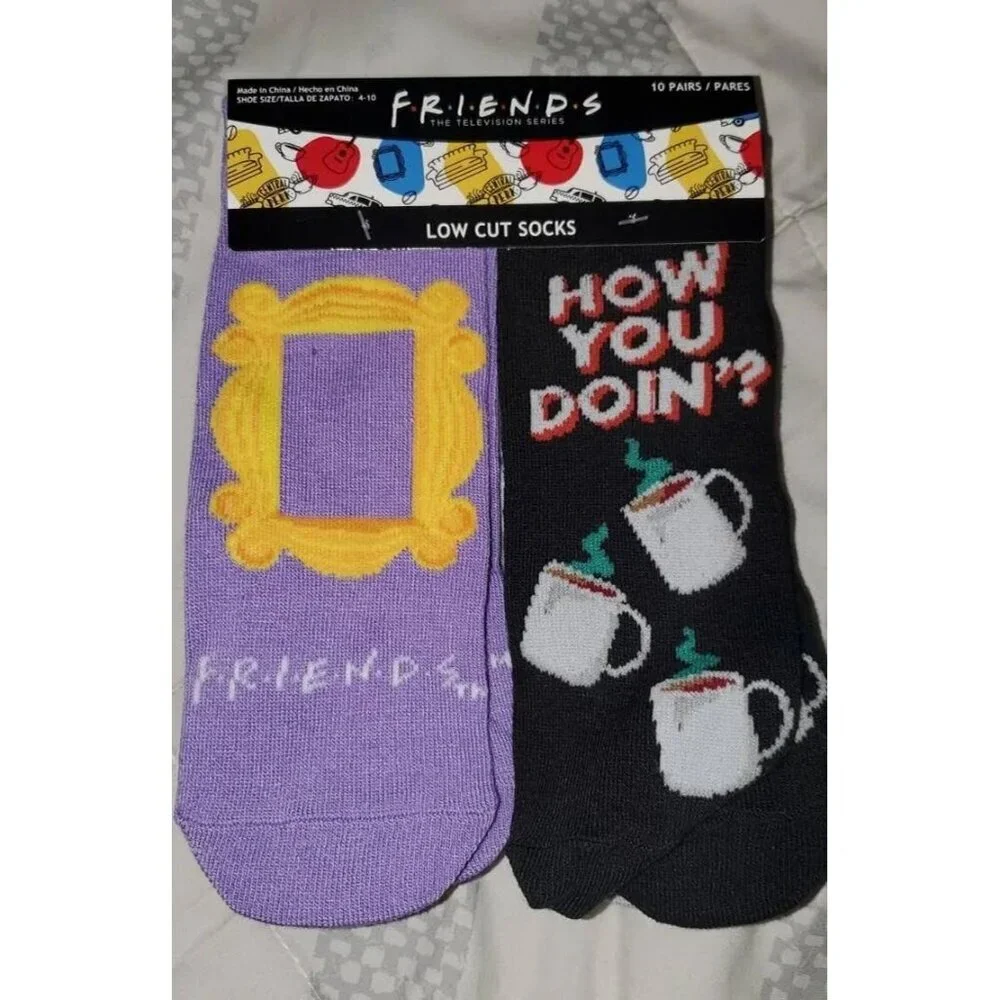 Friends TV Show Low Cut Socks 10 Pack Women’s No Show Ankle Socks